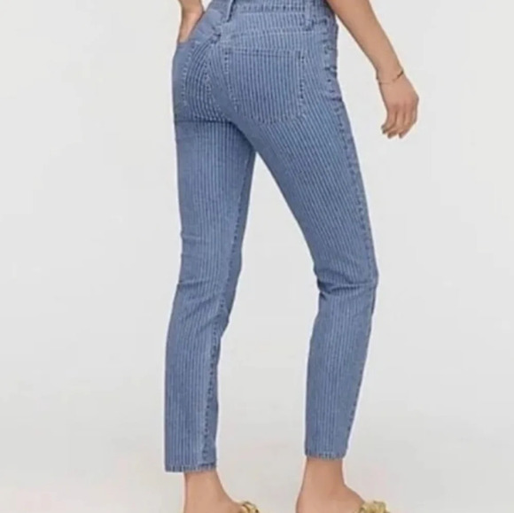 J.Crew Toothpick Railroad stripe Classic skinny jeans size 27 Preppy Casual - Picture 2 of 8